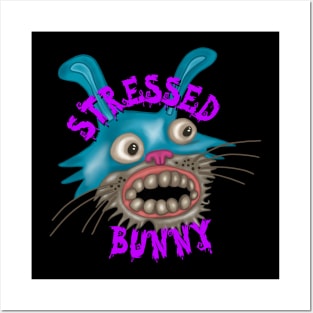 Stress Bunny Purple Posters and Art
